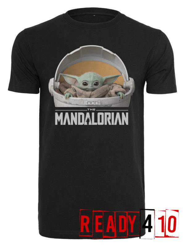 Merchcode Baby Yoda Mandalorian Logo Shirt - Front