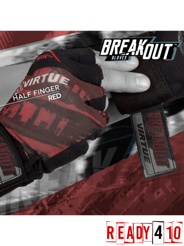 Virtue Mesh Breakout Gloves - Half Finger - Graphic Red - Lifestyle
