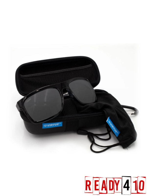 Virtue V-Paragon Polarized Sunglasses - Polished Smoke Black - Case