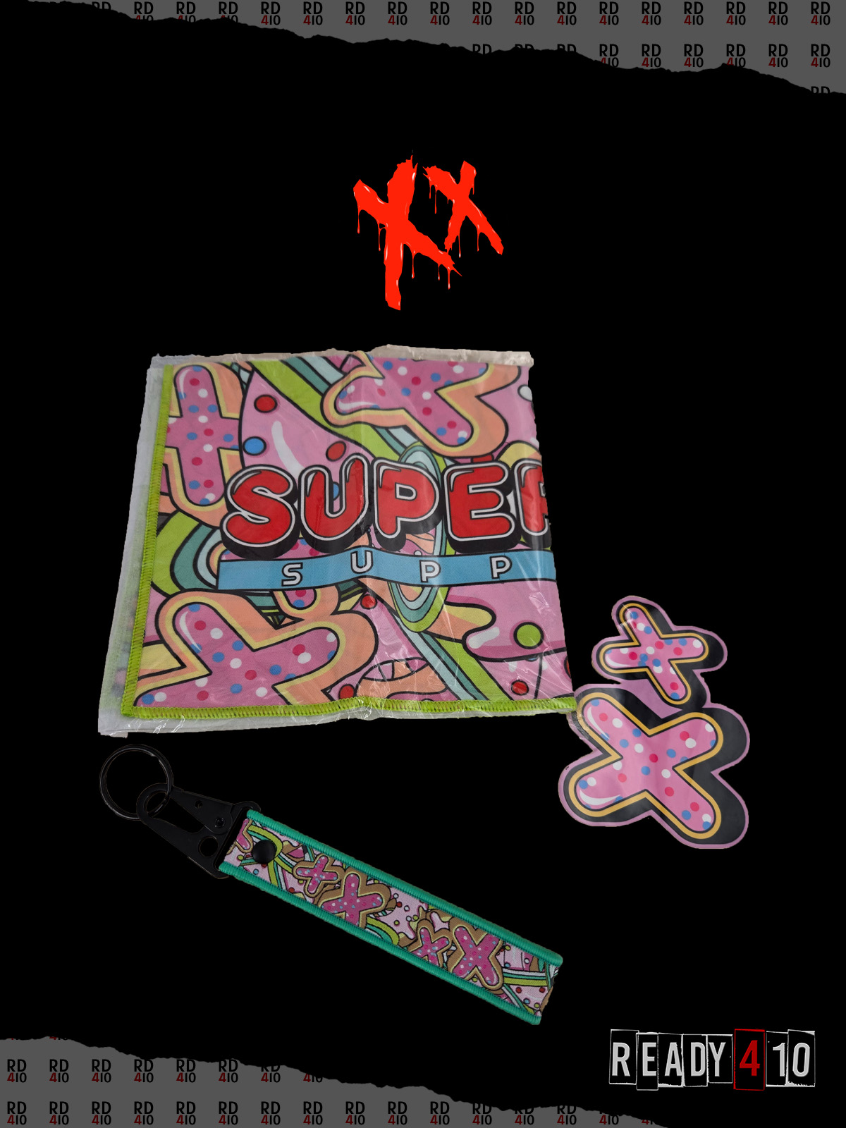 Superdead "SweetDecay" Microfibre Cloth, KeyChain & Sticker Set