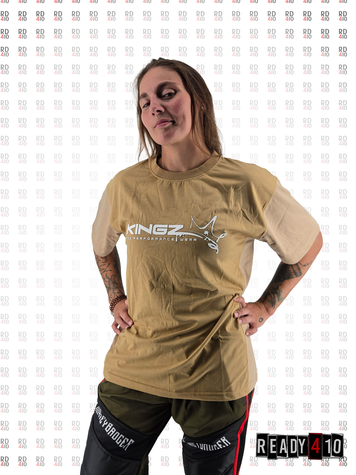 Kingz Pro Performance Wear Two Tone 3D Shirt Brown Sand – Bild 3