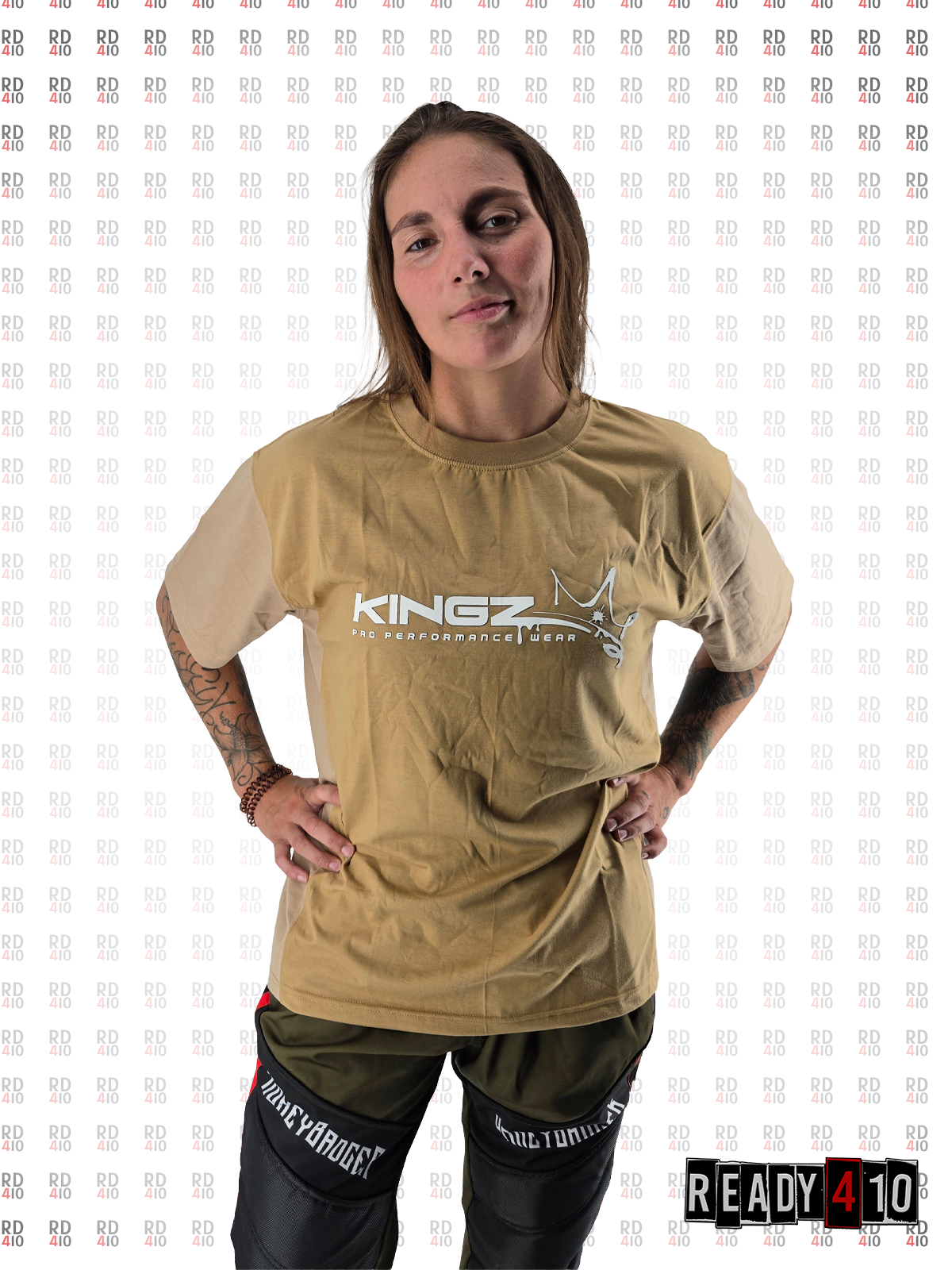Kingz Pro Performance Wear Two Tone 3D Shirt Brown Sand